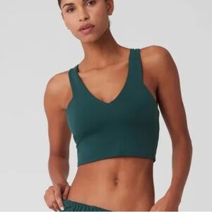 Alo Yoga Airbrush Real Bra Tank in Small / Midnight Green